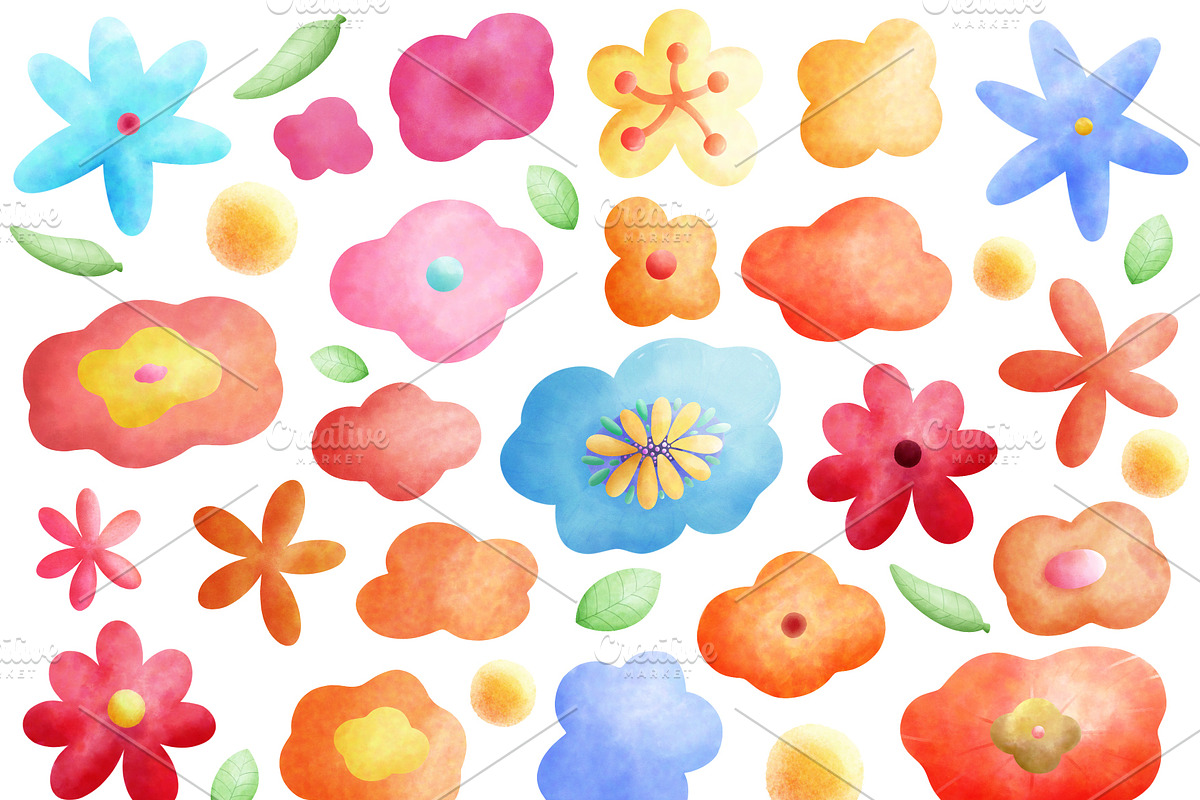 Summer Flower Watercolor, a Seasonal Illustration by Sense Library (Photo 11 of 18)