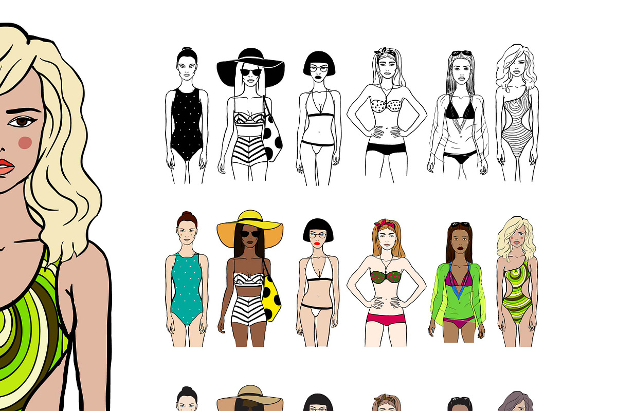 Girls in swimsuits set, a Person Illustration by AnastasiaFears (Photo 3 of 5)