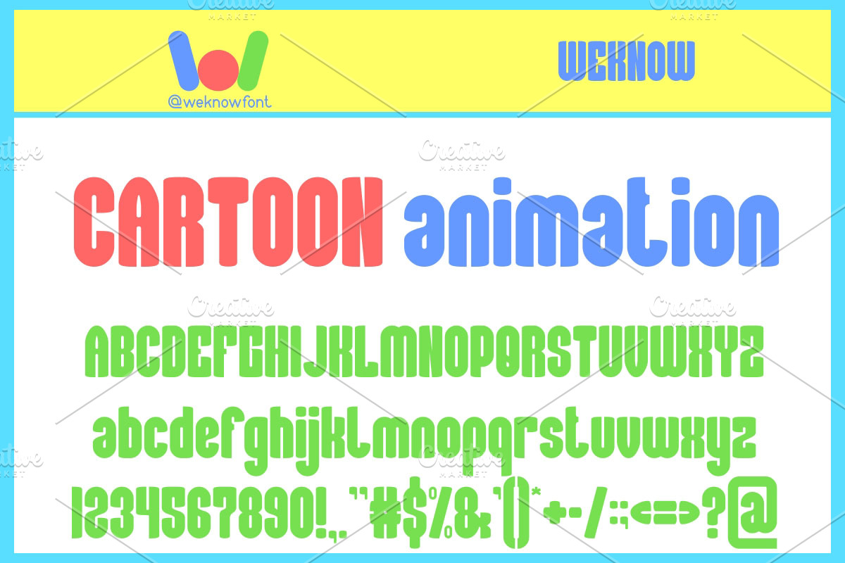 Cartoon Animation font, a Font by weknow (Photo 1 of 5)