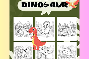 Awesome Dinosaur Coloring Book, an Education Illustration by Sourcedigi
