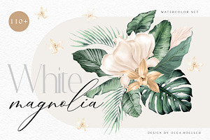 White Magnolia Tropical Set