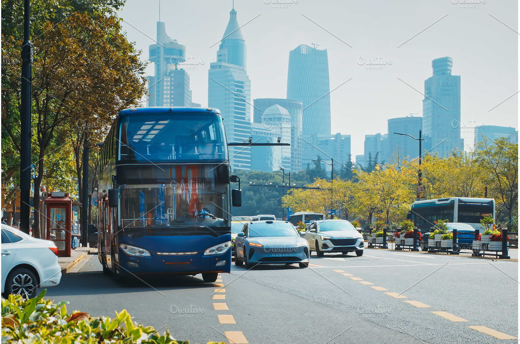 Public bus in motion against a, an Architecture Photo by Our Amazing World