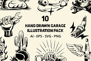Hand Drawn Garage Illustration Pack, an Object Illustration by Pokal Studio (Thumbnail 1 of 6)