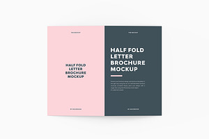 Half Fold Letter Brochure Mockup