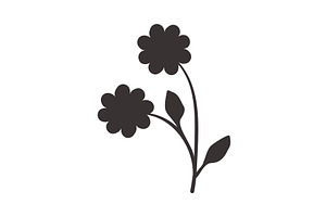 Abstract black flower silhouettes, an Object Illustration by okskukuruza