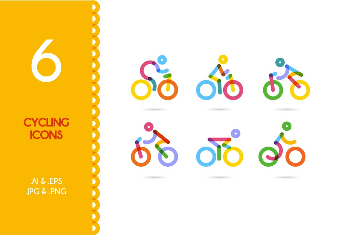 Cycling / cycling man icons, a Graphic by jenny lipets