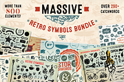 Massive Retro Symbols Bundle-90% Off, a Symbol Font by Albatross (Thumbnail 1 of 9)