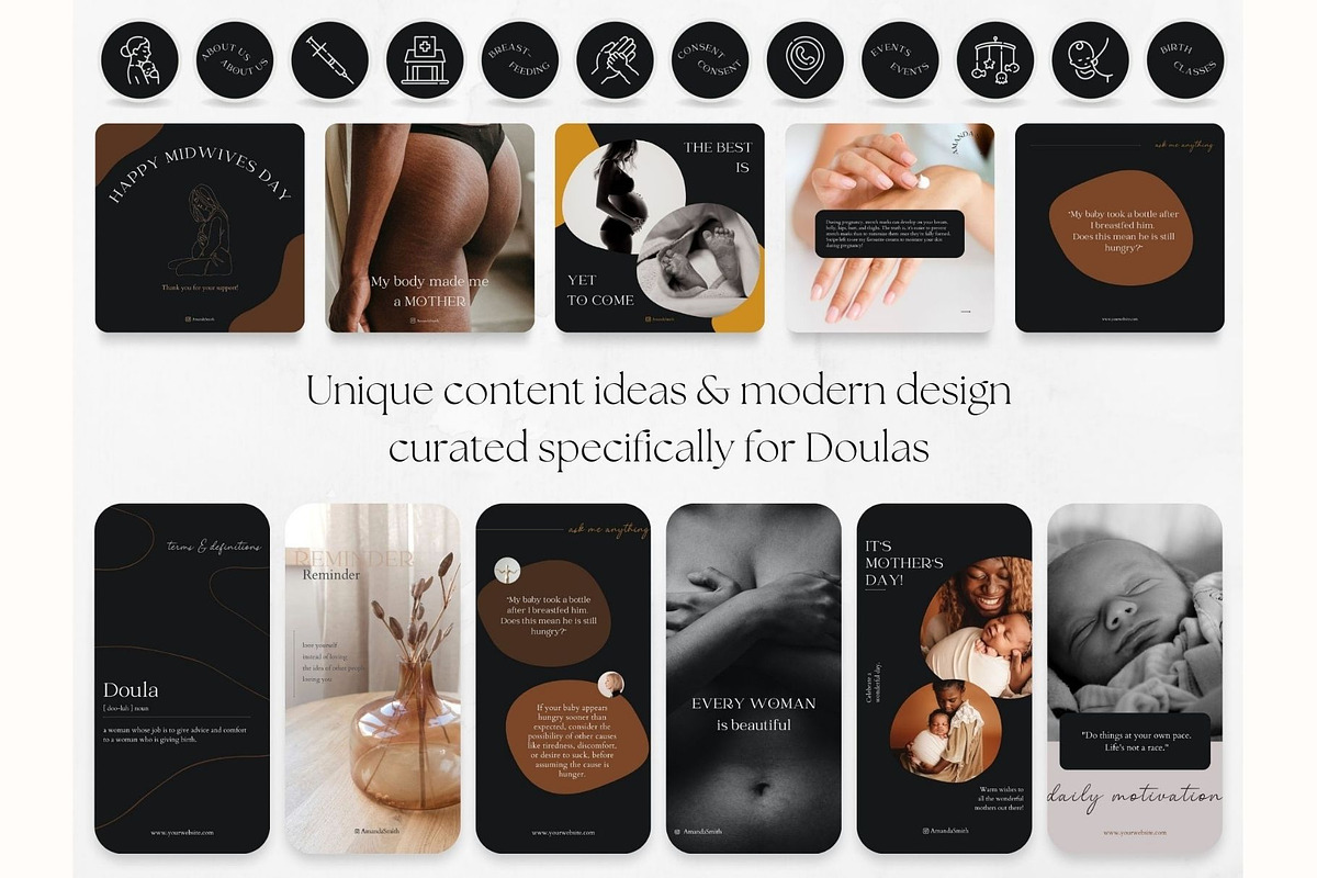 175 Doula Social Media BUNDLE, a Social Media Template by PatternLab. (Photo 6 of 9)