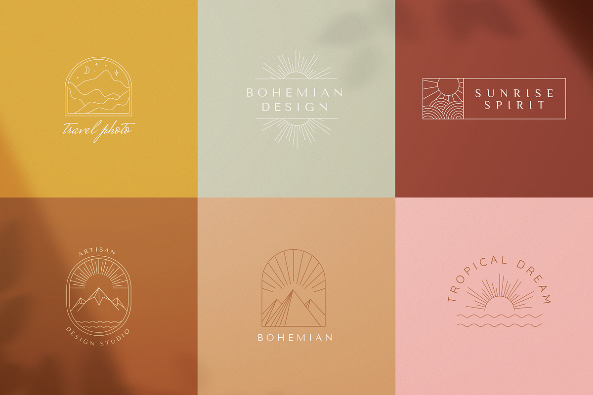 Bohemian logos - vector elements, a Graphic by venimo (Photo 2 of 7)