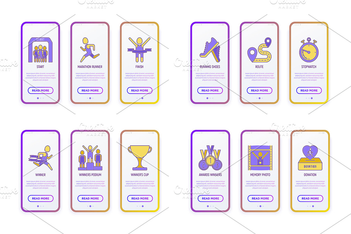 Marathon | 16 Thin Line Icons Set, an Outline Icon by Alex Blogoodf (Photo 9 of 11)