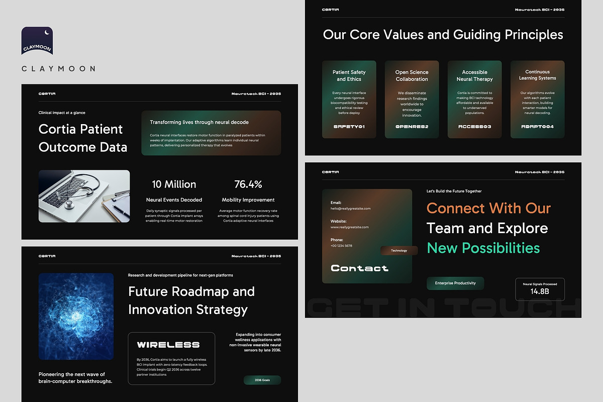 Neurotech BCI Pitch Deck, a Presentation Template by Claymoon Lab (Photo 7 of 7)