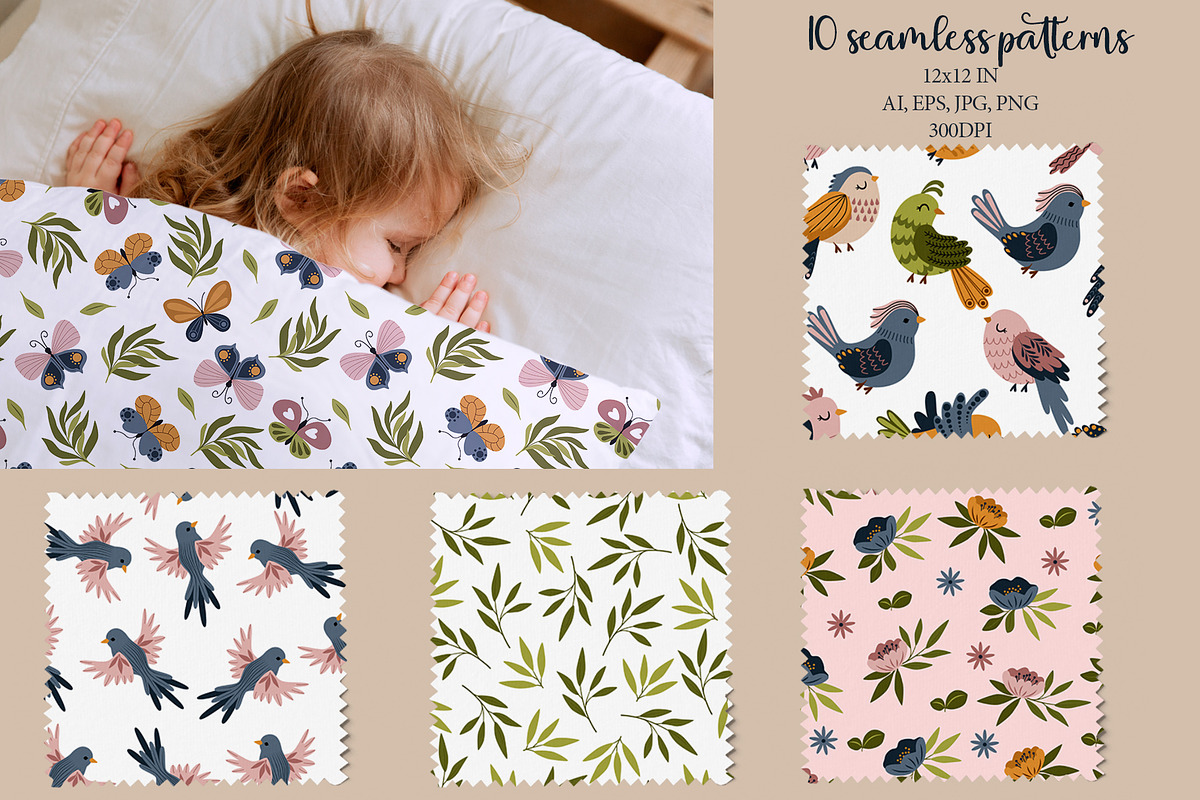 Birds and Butterflies Collection, a Decorative Illustration by owlasya (Photo 6 of 8)