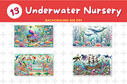 Watercolor Underwater Nursery Backgr, an Animal Illustration by John_Walker (Thumbnail 2 of 5)