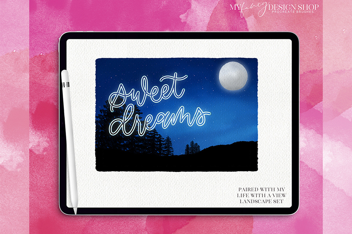 Procreate Outline Lettering Brushes, a Brush Add-On by My Fancy Design Shop (Photo 8 of 10)