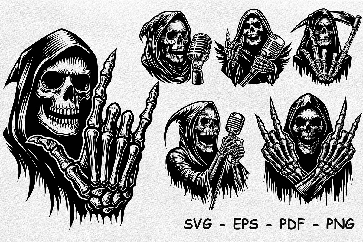 Skull Rock Star, an Object Illustration by DevantCreate