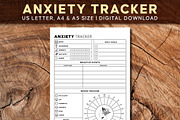 Anxiety Tracker | Mental Health, a Stationery Template by Graphicsnext (Thumbnail 1 of 3)