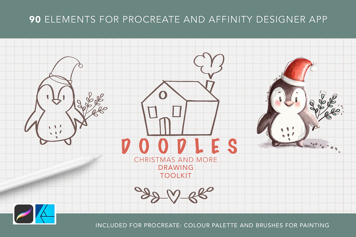 Doodles Drawing Toolkit, a Brush Add-On by Rosangela Curti (Photo 1 of 12)