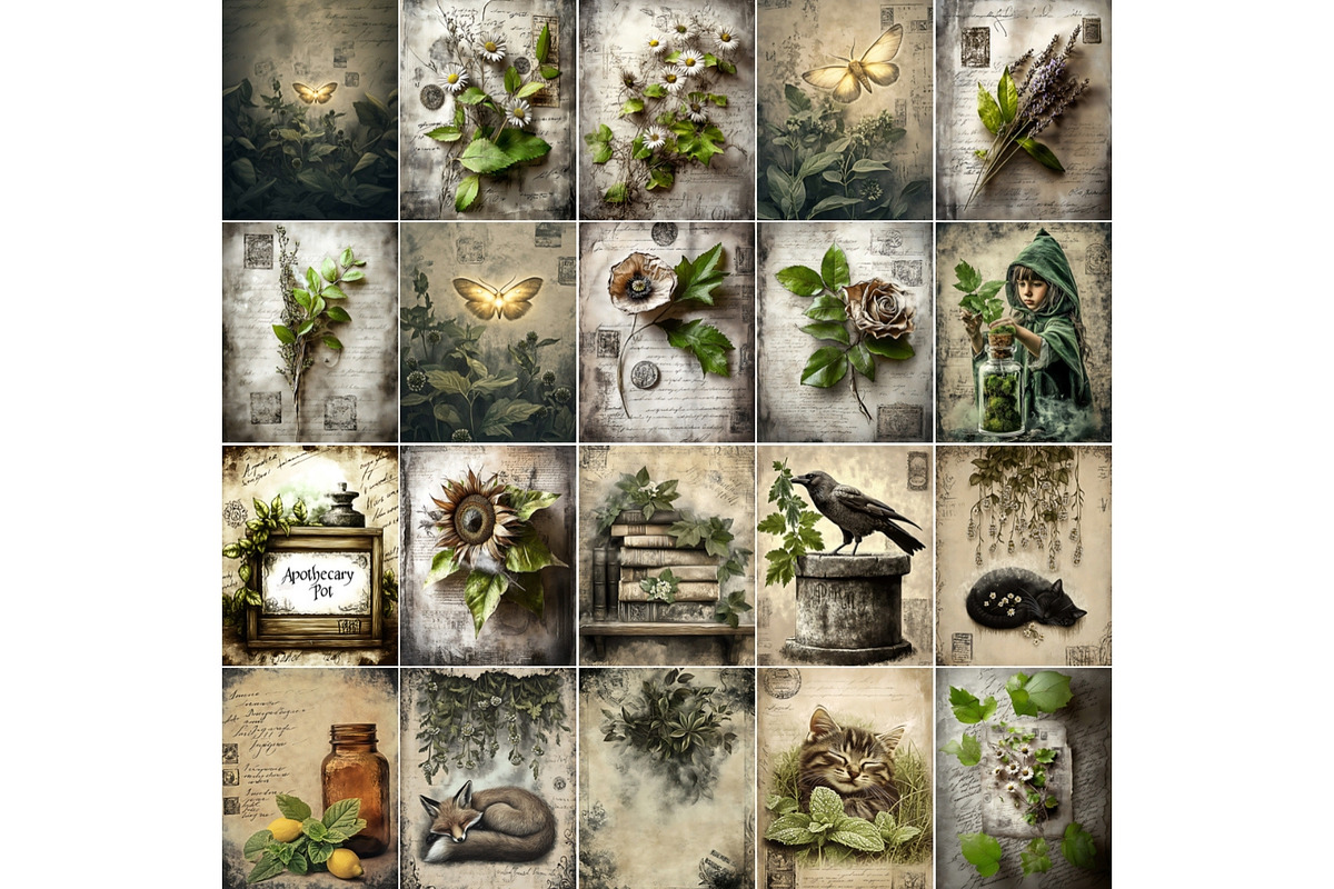 Herbalist Junk Journal Kit, a Seasonal Illustration by Nicole Branger Art (Photo 9 of 14)