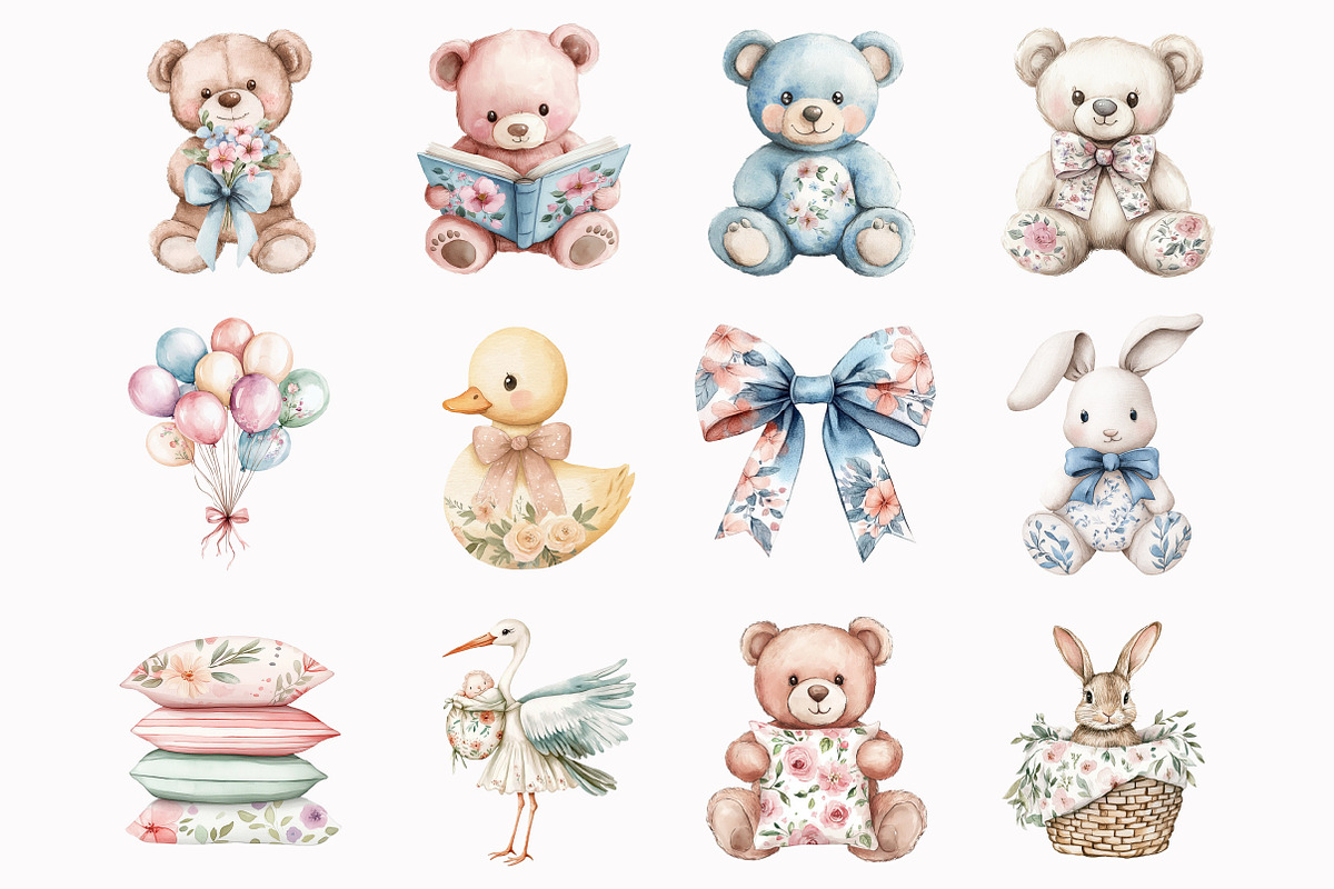 Pastel Baby Toys Clip Art, an Illustration by Design Market (Photo 2 of 5)
