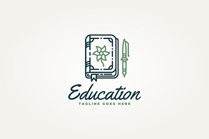 notebook dairy line art icon logo, a Branding & Logo Template by Blazybone
