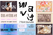Bundle of 7 Modern Wavy Typefaces