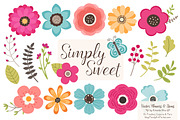 Bohemian Flowers Clipart, an Illustration by Amanda Ilkov (Thumbnail 1 of 4)