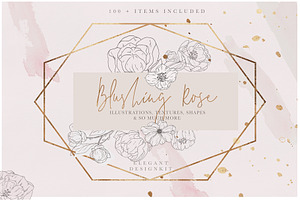 Blush Textures Floral Illustrations