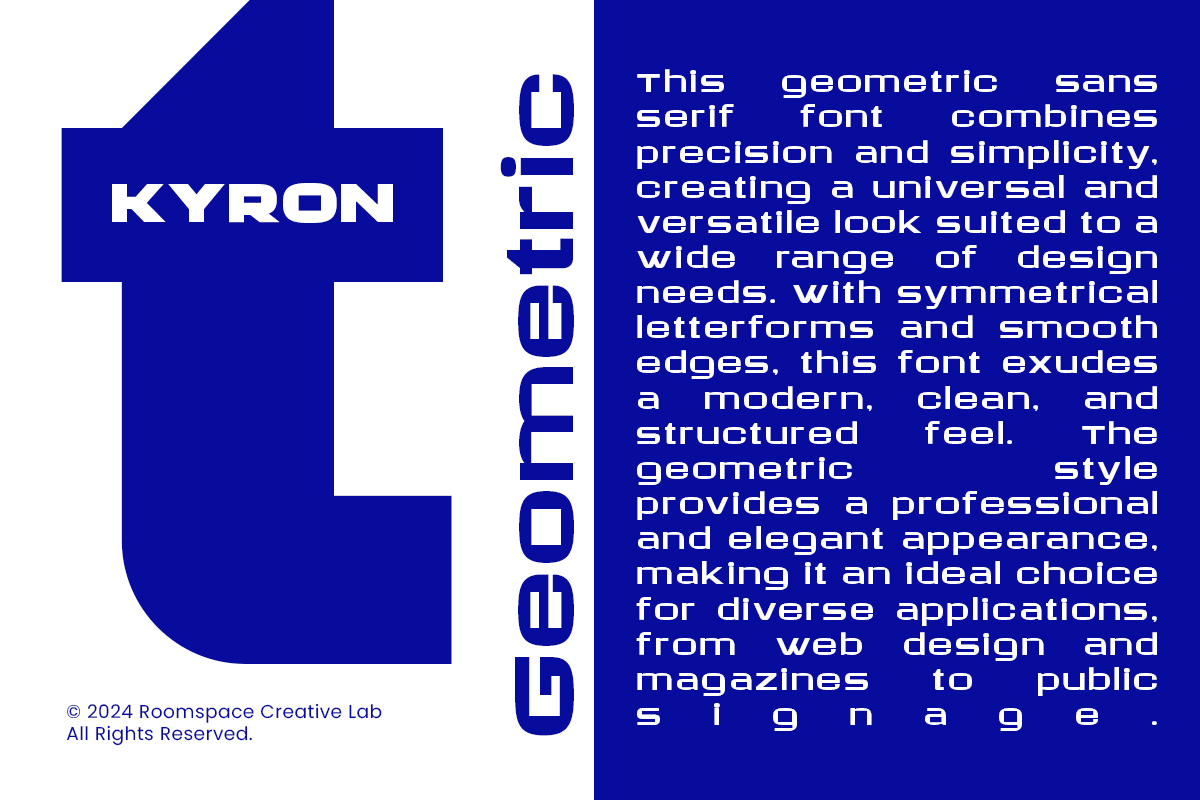 Kyron - Futuristic Modern Font, a Sans Serif Font by roomspace creative lab (Photo 8 of 10)