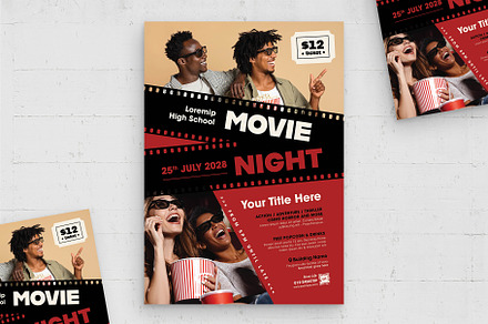 Movie Night Flyer Template, a Flyer Template by BrandPacks