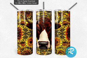 Cow Sunflower Tumbler