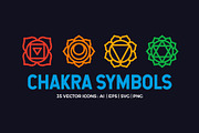 Chakra Symbols Vector Set, an Outline Icon by Abstracto-Create (Thumbnail 1 of 9)