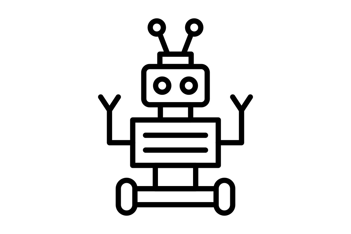 Space Robot Line Icon, an Icon by Pexelpy