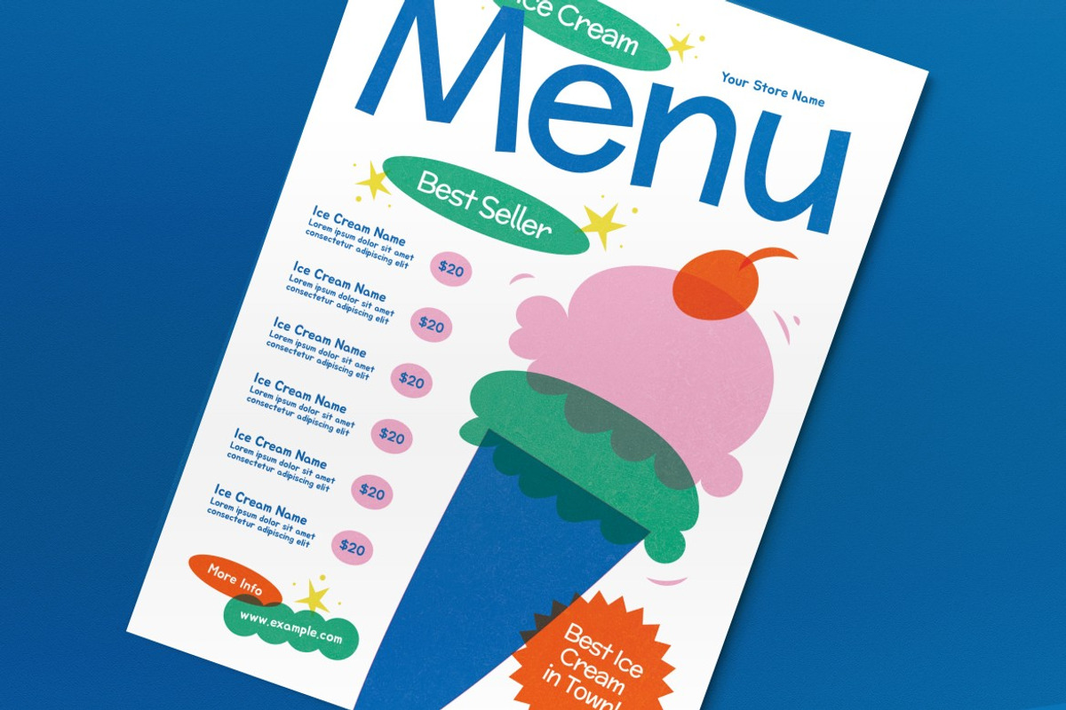 Ice Cream Shop Food Menu preview 2