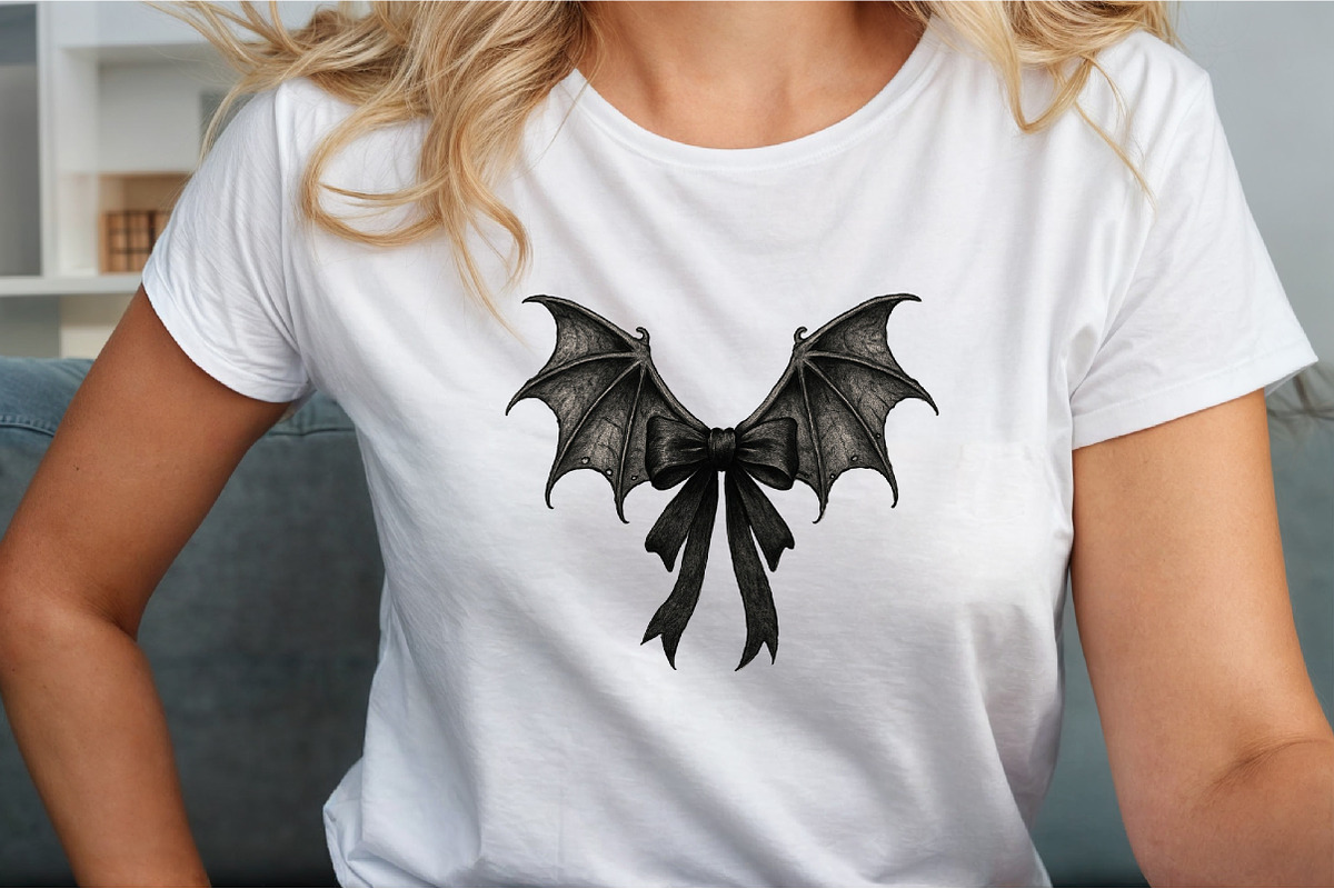 Black Coquette Bat Bow Retro Hallowe, an Illustration by Sublimation Artist (Photo 4 of 9)