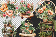Boho Cactus and Succulents Clipart, a Decorative Illustration by NiiiNArt (Thumbnail 3 of 8)