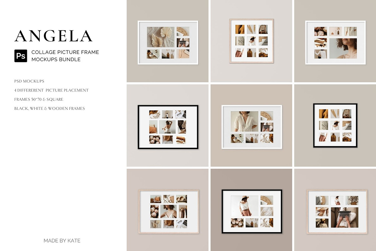 Collage Picture Frame Mockups Bundle, a Mockup by Kate Roubin (Photo 1 of 10)