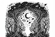 50 Mystical Galaxy Forest Silhouette, a Technology Illustration by Amazin_art (Thumbnail 31 of 33)