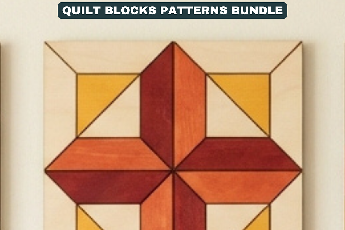 Geometric Barn Quilt Block Patterns, a Pattern Graphic by AtacanDigital (Photo 5 of 19)