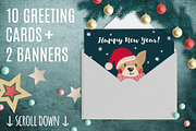 Cute Dogs for Christmas and New Year, a Decorative Illustration by MalniArt (Thumbnail 4 of 7)
