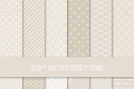 Cream Kraft Paper Seamless Patterns preview 2