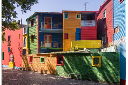Colorful houses in the La Boca, an Architecture Photo by Backyard Stock