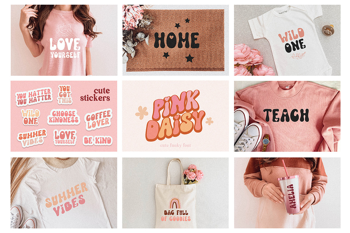 Groovy Bundle - 8 Retro Fonts, a Handwritten Font by BarcelonaShop (Photo 2 of 7)