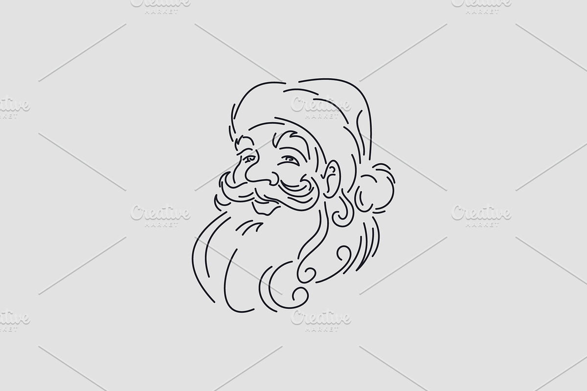 Santa Claus Head Line logo, a Branding & Logo Template by yanuart