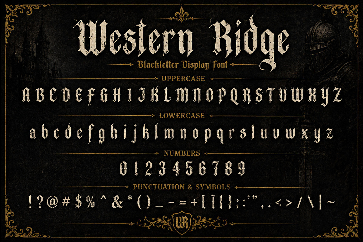 Western Ridge, a Blackletter Font by Wow Magic (Photo 6 of 6)