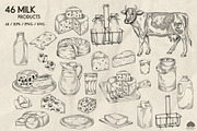 Milk products line art + Procreate, a Food Illustration by Skliarova (Thumbnail 3 of 3)