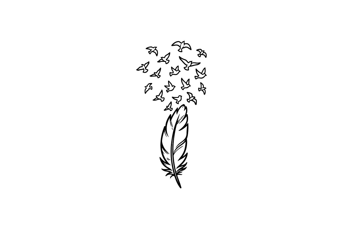 Boho Feather Silhouette Vector, an Object Graphic by jahid234 (Photo 16 of 51)