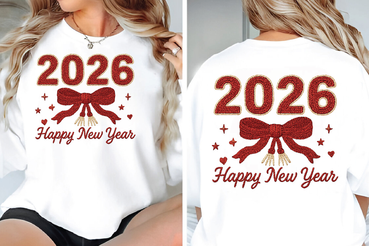Knitted 2026 Happy New Year PNG, an Illustration by Black Bird Studio (Photo 3 of 8)