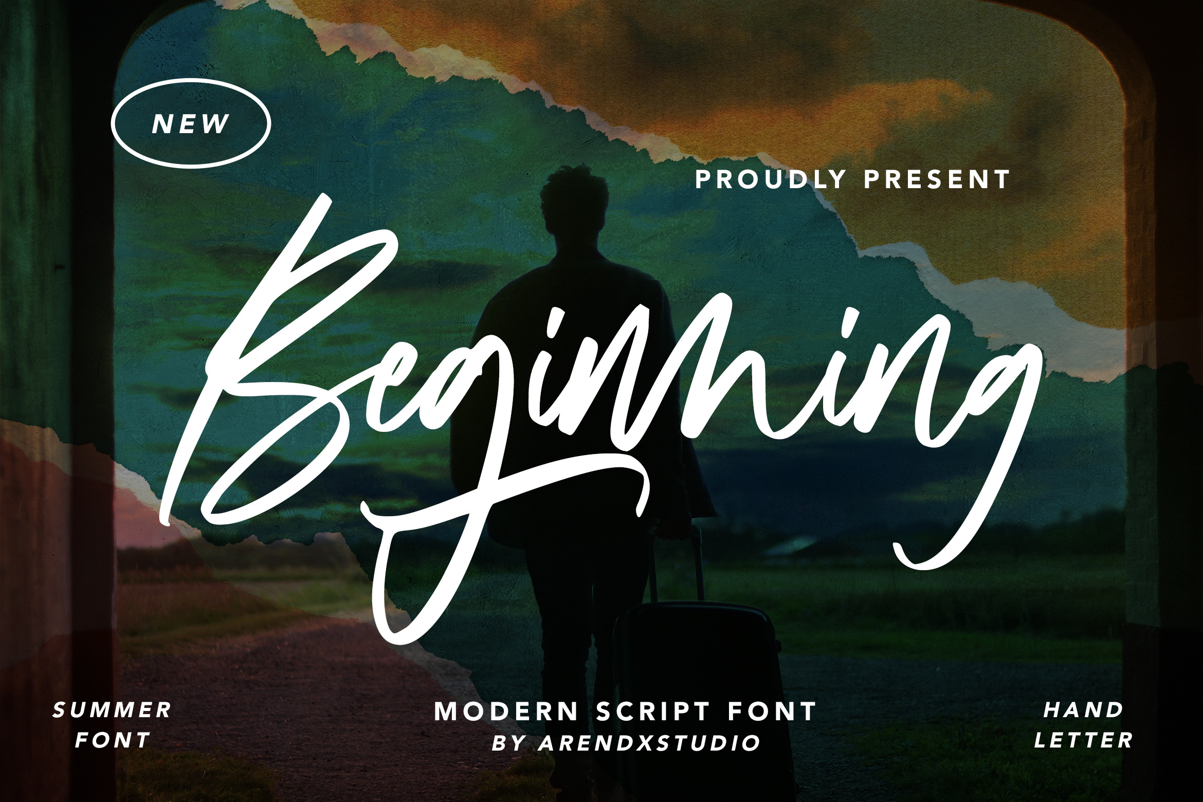 Beginning - Modern Script Font, a Handwritten Font by Arendxstudio