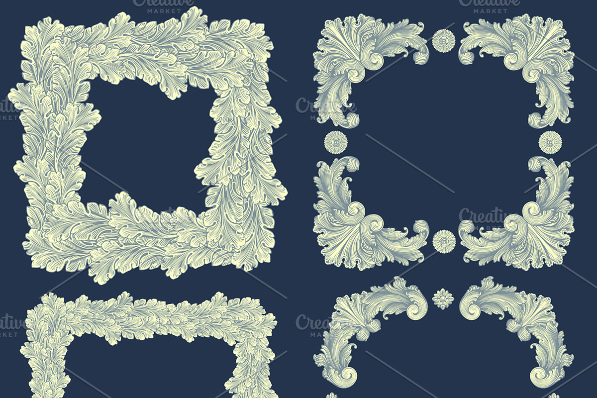 Collection vintage engraved frames., a Decorative Illustration by Vector Engraving (Photo 30 of 31)