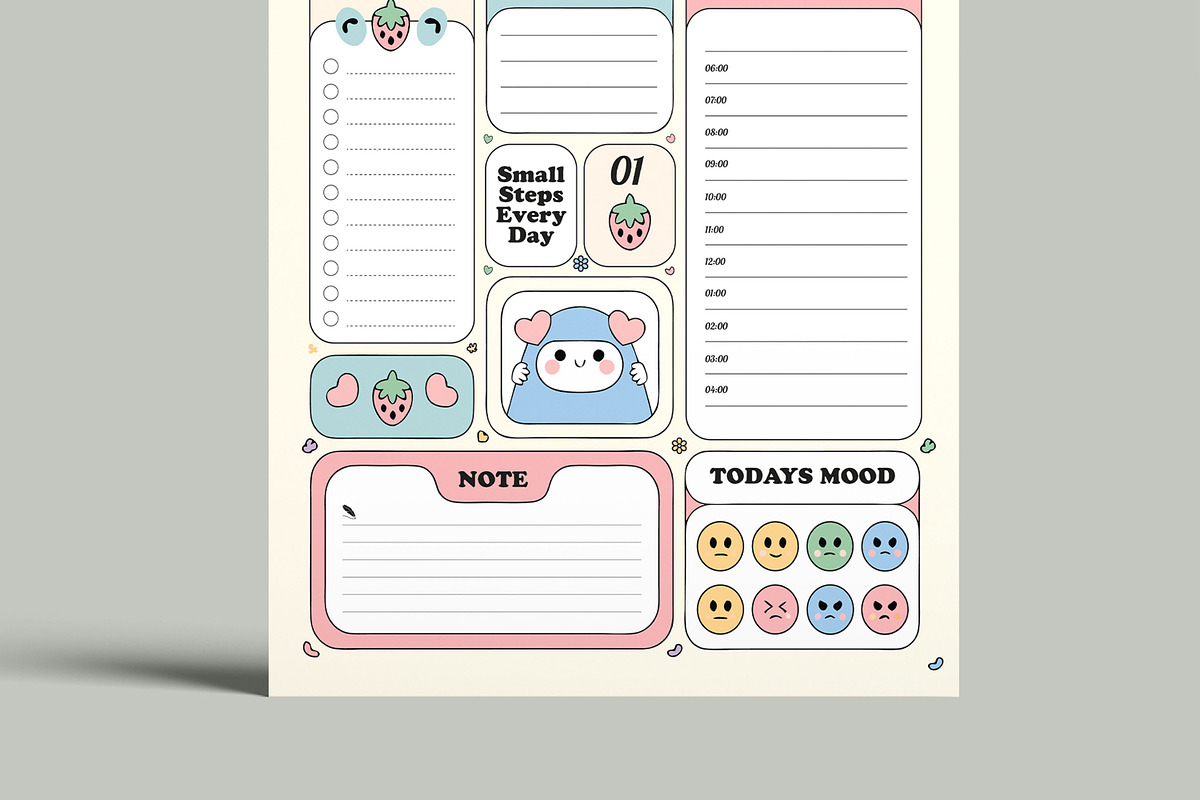 Daily Planner Template, a Stationery Template by MightyDesign (Photo 5 of 8)